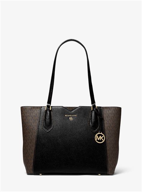 michael kors mae medium pebbled leather tote bag|michael kors medium saffiano bag.